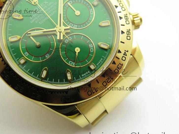 MiroTime 0302 Minimalist Daytona YG KKF 1:1 Best Edition 904L Steel Green Dial on YG Bracelet A 2451